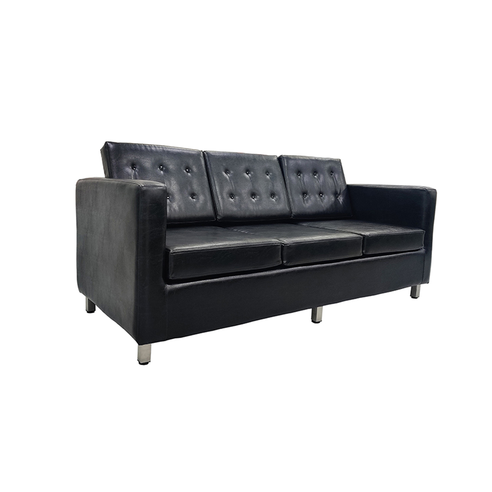 sofa hire for events - VIP black three seater sofa